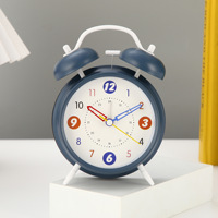 Nouvelle Horloge Réveil Électronique à Aiguilles Silencieuse en ABS de 4 Pouces, Moderne, pour Chambre d'Étudiant, avec Fonction Snooze et Réveil Précoce pour Enfants