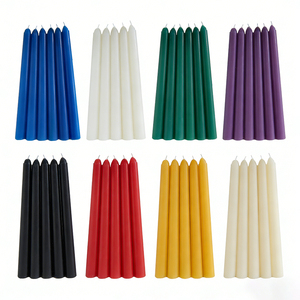 เทียนแท่งสีพื้น สีทอง สีเบอร์กันดี สีพลัมเบอร์รี่ สีเขียวมะกอก สีน้ำเงินกรมท่า สีครีม สีส้มอมม่วง สีม่วงพาสเทล สีเหลืองอ่อน สีม่วงอ่อนพาสเทล สำหรับเทศกาลอะเวนท์ - Product Image 3