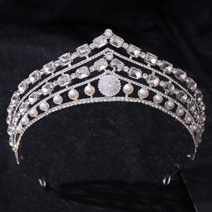 <span class=keywords><strong>Couronne</strong></span> de mariée vintage européenne et américaine en zircon, diadème de princesse pour anniversaire, élégante pour bal de promo, mariage, coiffe de mariée en cristal, tiare - Product Image 4
