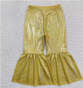 Pantalones de Campana Brillantes para Niñas Pequeñas, 13 Colores Disponibles, Pantalones con Volantes para Niños, Pantalones de Boutique - Product Image 5