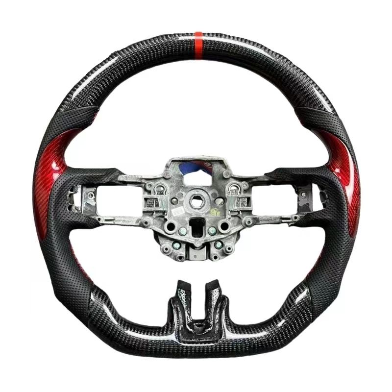 red carbon fiber grip+perforated leather+red stripe on the top