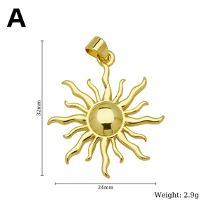 Kadi 18K mạ vàng Tôn Giáo thần thoại người mặt trời cá tình yêu trái tim Inlay Zircon Brass Mặt dây chuyền quyến rũ đối với trang sức thời trang làm - Product Image 5