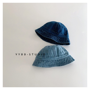 Cappello a secchiello alla moda per bambini per bambini primavera e autunno a prova di sole stile <span class=keywords><strong>pescatore</strong></span> di jeans per attività all'aperto per neonati - Product Image 3