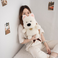 Peluche West Highland Terrier, super douce, rembourrage en coton PP, taille 11-30 cm, pour les enfants de 2 à 4 ans, jouet anti-stress