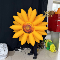 Nouveau design de ballon gonflable en forme de tournesol avec lumière LED pour la décoration de parcs et de festivals de musique, fleur gonflable pour la publicité