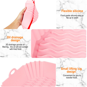 Revestimiento de silicona reutilizable para freidoras de aire, apto para alimentos, con logotipo personalizado de fábrica, para ollas, moldes y cestas de freidoras de aire - Product Image 6