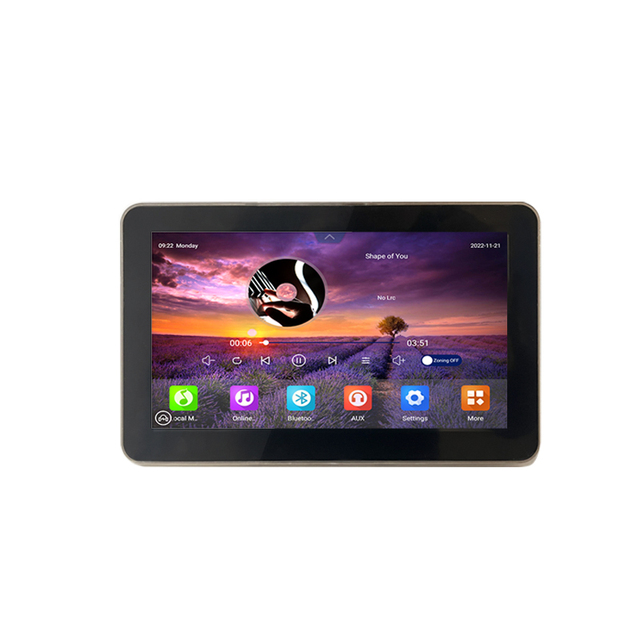 Mini 7-Inch HiFi Touch Screen BluetoothS WIFI Wall Amplifier 2-Zone 8-Way Smart Home Theater Background Music Playing System