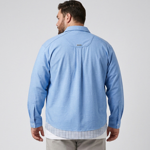 Chemise Oxford en coton tissé pour hommes grandes tailles, décontractée, respirante, coupe ample, manches longues, poche poitrine, 6XL 7XL 8XL 9XL 10XL - Product Image 3