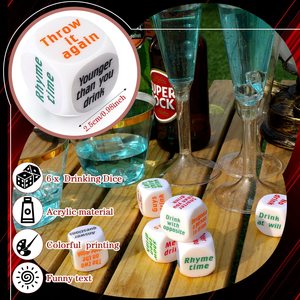 6 uds fiesta beber Bar juego <span class=keywords><strong>de</strong></span> dados Resha ruleta juego <span class=keywords><strong>de</strong></span> beber <span class=keywords><strong>despedida</strong></span> <span class=keywords><strong>de</strong></span> <span class=keywords><strong>soltera</strong></span>-adultos elefante blanco Regalo boda cumpleaños - Product Image 5