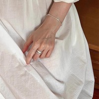 Anillo de Tungsteno Estilo Japonés-Coreano con Forma de Estrella de Mar para Mujer, Nuevo Diseño Minimalista de Dos Capas para el Dedo Índice, Sutilmente Lujoso