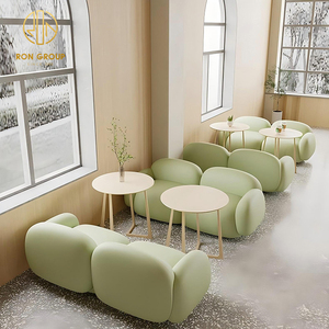 Hiện Đại Cao Cấp Vuông Bằng Gỗ Bọc Da Cà Phê Cửa Hàng Ghế Quán Cà Phê Nhà Hàng Đặt Bàn Và Ghế Đồ Nội Thất Sofa - Product Image 3