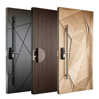 Porte d'entrée pivotante extérieure en bois massif de noyer noir de qualité supérieure pour villa, maison de luxe