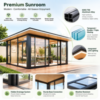 Yeyon OEM Serre en verre moderne à toit plat en aluminium avec LED, personnalisable, pour patio de villa, économie d'énergie de 40%, pour extérieur