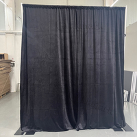 Kit de support de toile de fond portable et réglable en aluminium avec rideau en velours pour mariage, salon professionnel, événement, photomaton