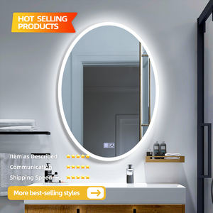 Espejo de Pared con Iluminación LED, Atenuación Gradual, Retroiluminado Táctil, Personalizado, Venta al Por Mayor de Fábrica, Forma Ovalada, para Baño - Product Image 3