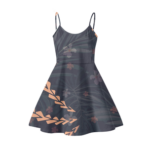 A buon prezzo elegante cena All-Match moda polinesiano Design tribale abito a tracia floreale con stampa arancio <span class=keywords><strong>palma</strong></span> abito sottoveste - Product Image 4