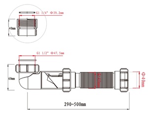 Siphon et compo de vidage blancs TALEA modernes pour <span class=keywords><strong>évier</strong></span> de cuisine, gain de place, avec garantie de 5 ans - Product Image 5