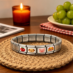 Pulsera de Charms Italiana de Acero Inoxidable con Baño de Platino, con Diseños de Perros, Gatos, Frutas, Emojis Divertidos, Regalo Personalizado de Moda DIY - Product Image 2