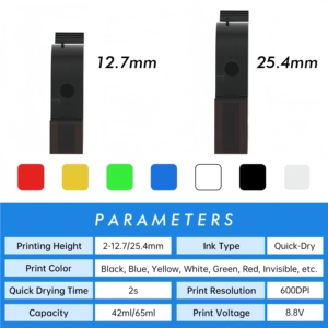 Cartucho de Tinta de Secado Rápido para Impresora de Inyección de Tinta Portátil, Máquina de Codificación en Línea, Alta Adhesión, Sin Manchas - Product Image 5