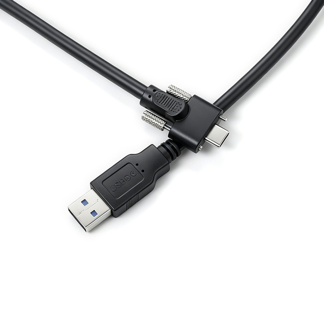 USB 3.0 Type C to USB C Male to Male Cable with Screw Lock PD Fast Charging Data Transfer Cable