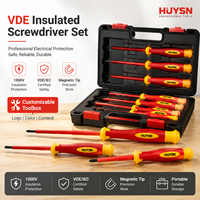 Juego de Herramientas Manuales para Electricistas con Aislamiento VDE de 1000V, Llaves Ajustables de Acero al Cromo Vanadio, Logotipo Personalizado ODM/OEM, Estuche Rígido de Alta Resistencia