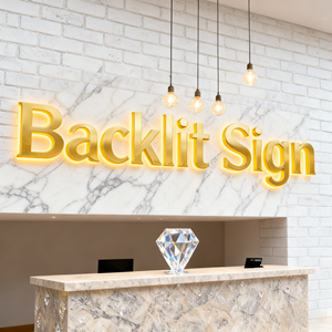 Enseigne LED en acrylique personnalisée pour entreprise, rétroéclairée, illuminée, logo 3D intérieur, mini enseigne en lettres encastrées rétroéclairées en acrylique - Product Image 1
