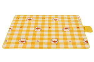 Bear <b>Yellow</b> White Grid Extra Large Picnic <b>Blankets</b> Portable Oversized Waterproof Outdoor Beach <b>Blanket</b> Camping Grass Mat - Product Image 2