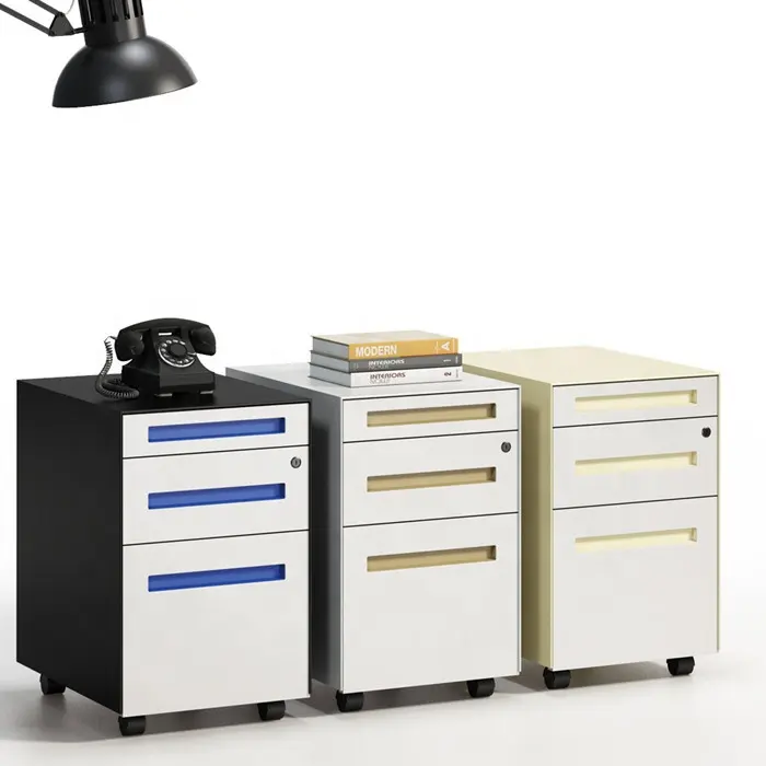 Customized under desk used cheap godrej 3 drawer steel office filing drawer cabinet