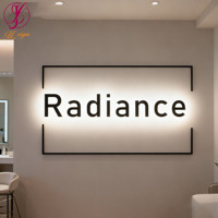 Letras 3D con Retroiluminación LED y Logotipo Personalizado, Letrero de Acero Inoxidable Iluminado y Duradero para Fondo de Pared de Edificio de Oficinas