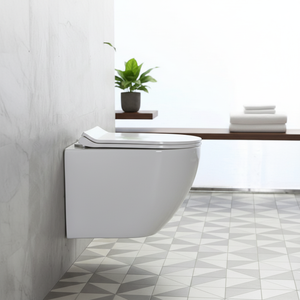<span class=keywords><strong>Inodoro</strong></span> de pared sin montura de una pieza de estilo moderno, tanque oculto de doble descarga, drenaje de trampa P montado en la pared, baño de diseño de cerámica - Product Image 1