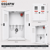 Armoire de stockage pour bouteilles de gaz, 4 cylindres, acier blanc, double porte, personnalisable OEM ODM pour laboratoire, usine, entrepôt, fournisseur B2B