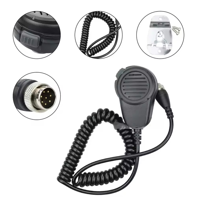 HM-180 Handheld Speaker Microphone for ICOM IC-M700 IC-M710 Hand Speaker Mic Replacement PTT 8 PIN Wired Replacement Speaker