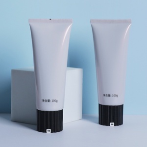 Wholesale Custom Logo Printed 50ml 100g PE Blank <b>White</b> Tube Eye Cream Container <b>Screw</b> Flip Cap Empty Skin Care Container - Product Image 3