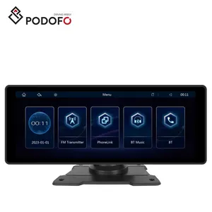 Podofo 10.26'' Large Screen Portable Smart Carplay Android Auto AirPlay Phonelink BT Wifi FM GPS Multimedia Video Car Radio