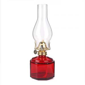 Decorazioni per la casa e occasioni di festa fatte a mano Vintage grande vetro lampada a olio di cherosene classica lanterna rotonda in resina goffrata - Product Image 2