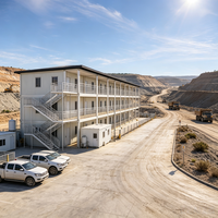 Maison préfabriquée modulaire à 3 étages en conteneur plat pour le camping des entrepreneurs, construction sur mesure, structure en acier galvanisé