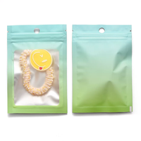 Pochette Ziplock Personnalisable Bicolore Transparente avec Fenêtre et Trou de Suspension en Feuille d'Aluminium pour Emballage de Bijoux et Accessoires Capillaires