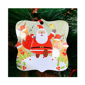 Grands ornements métalliques de noël, brillants, Aluminium, Sublimation, 100 pièces, dispositif sous forme de cercle rond, magnifique, personnalisé, DIY, noël - Product Image 4