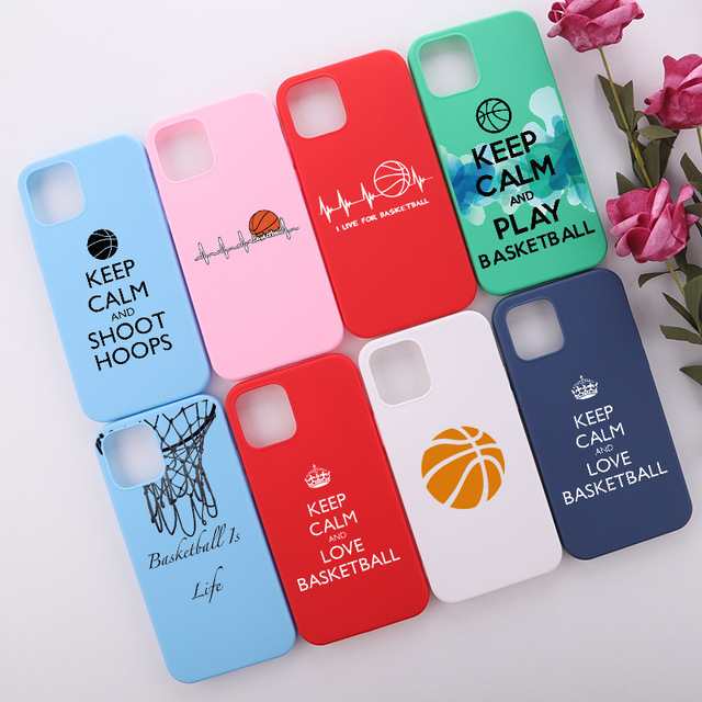 Custom UV Painting Basketball Pattern Design Soft TPU Shockproof Matte Phone Case for iphone 12 13 14 15 16 17 18Pro Max