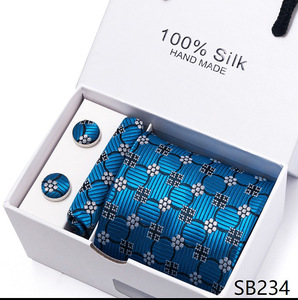 5 pezzi in poliestere stampato Tie Set Business formale scatola regalo da uomo <span class=keywords><strong>per</strong></span> la festa del papà - Product Image 2