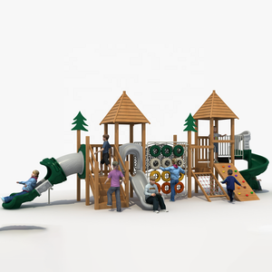 Boke Brown Plastic Houten & Metalen Kinderklimrek Klimframe Schommel Speeltoestel voor Leeftijden 3-15 Buitengebruik Schoolgebruik - Product Image 3