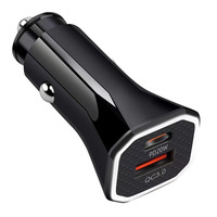 Nouveau chargeur de téléphone USB C double port 38W PD 20W QC 3.0 2 ports Charge rapide USB C Type C Adaptateur de chargeur de voiture super rapide