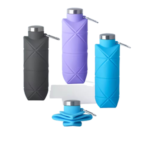 Custom Logo Sports Kettle Diamond Silicone Folding Cup for Football Drop-proof Leak-proof Container Direct Drinking Feature