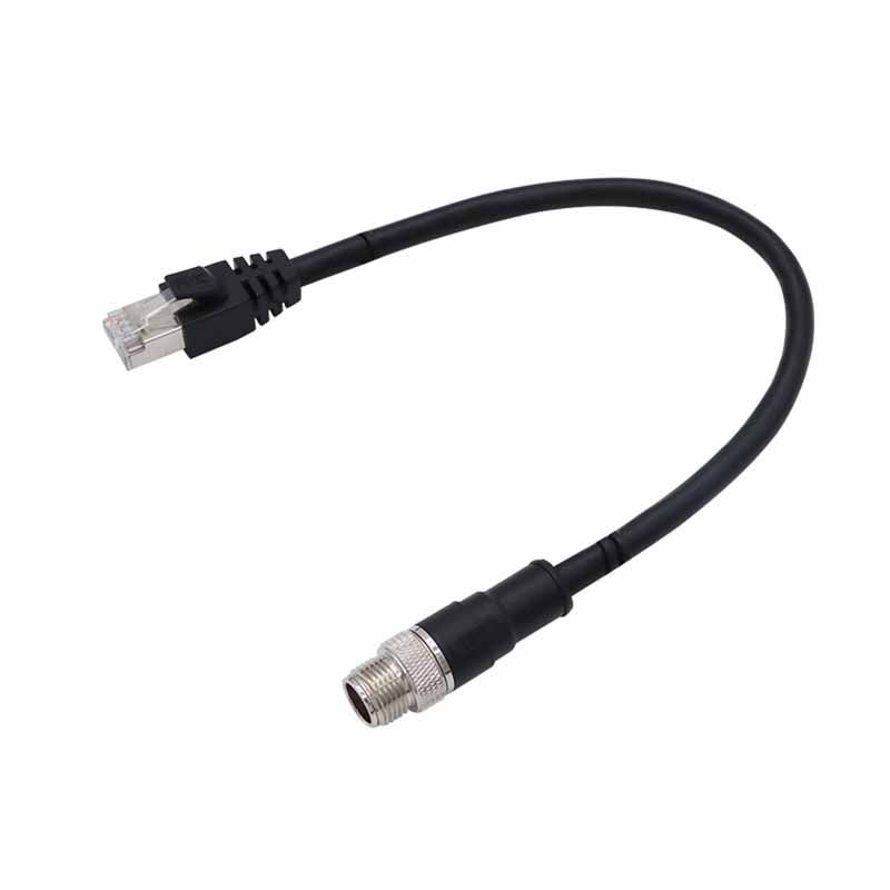 IP67 M12 8-контактный водонепроницаемый разъем для разъема RJ45 Ethernet кабельный жгут