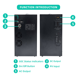 Générateur solaire 1000Wh, batteries externes solaires, charge solaire, cellule LiFePO4 3.2V 314Ah, onde sinusoïdale pure 220V/50Hz - Product Image 2