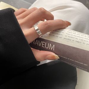 925 Sterling Silver Irregular <b>Open</b> Index <b>Ring</b> For Women Geometric Design Trendy Student Jewelry Gift - Product Image 1