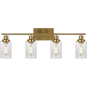 Lampu Kamar Mandi Emas <span class=keywords><strong>2</strong></span> Lampu, dengan Kaca Bening Lampu Pasang Dinding Modern Rumah Pertanian Lampu Rias Kamar Mandi Emas - Product Image 1