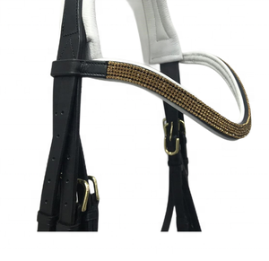 Bridon anatomique pour cheval de qualité supérieure, décoratif, doux, ajustable, élégant, pour l'équitation de compétition - Product Image 2