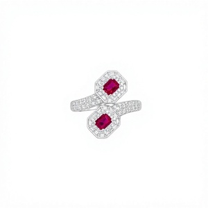 Luxury Women's 925 Sterling <b>Silver</b> Pink CZ Cocktail Ring Brilliant Cut Pave Setting Antique Design Engagement Wedding Jewelry - Product Image 1