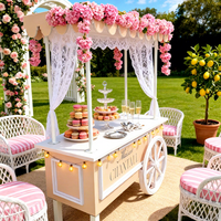 Chariot de vente ambulante personnalisé pour événements, café, mariage, chariot à bonbons mobile avec logo, vente en gros d'usine